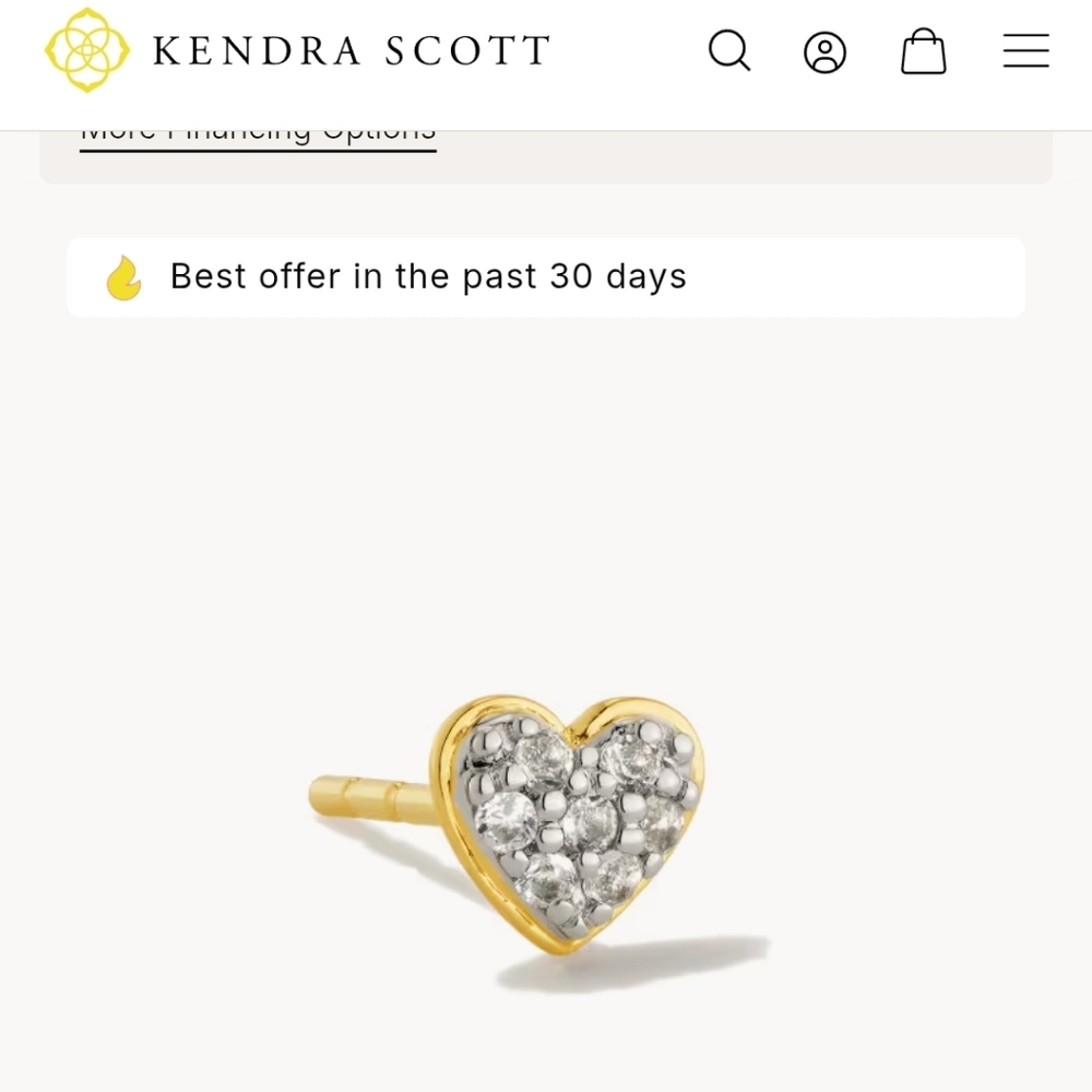 Kendra Scott Gold Heart Earring